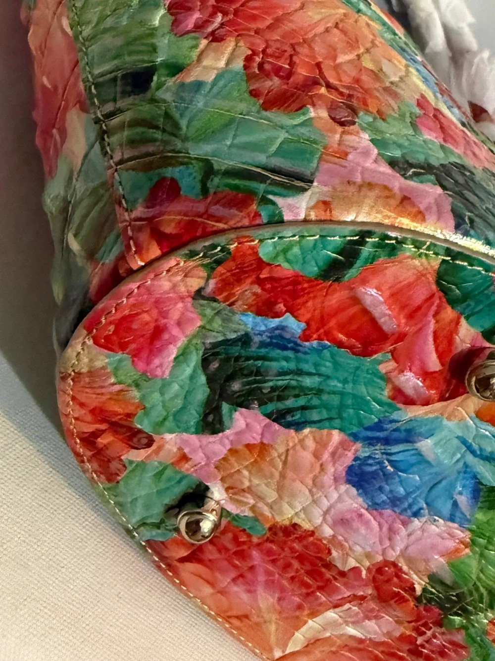 Brahmin Mira Taffy Melbourne Tote Bag Floral Leather Dust Bag NWT